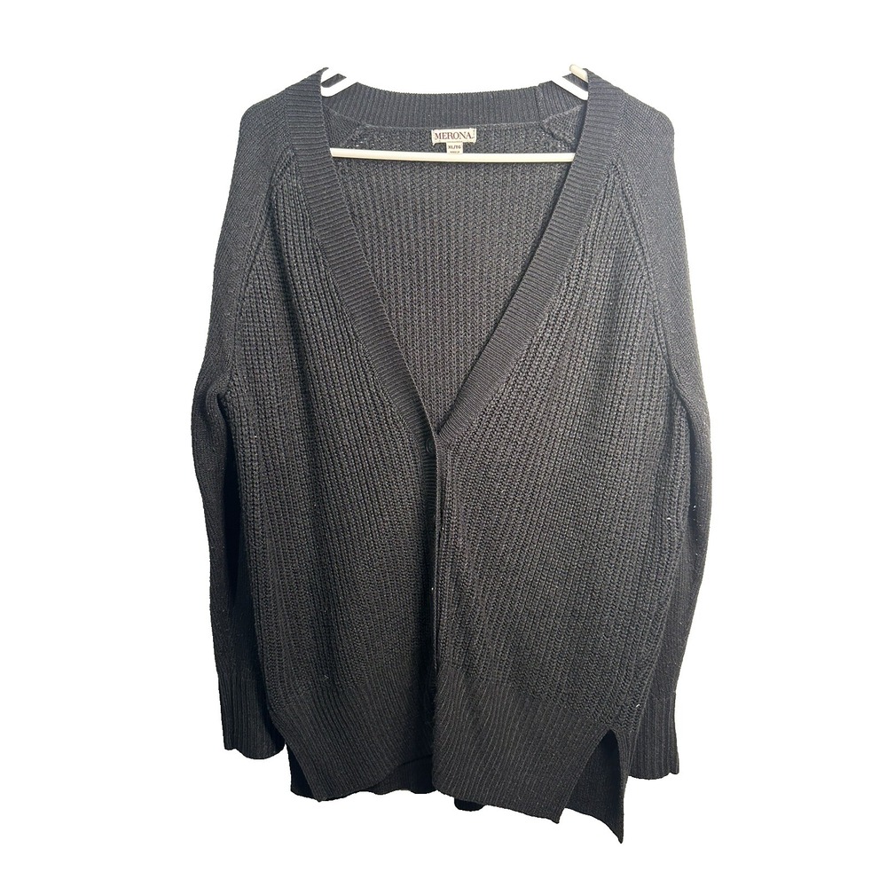 Merona Black Open-Front Knit Cardigan